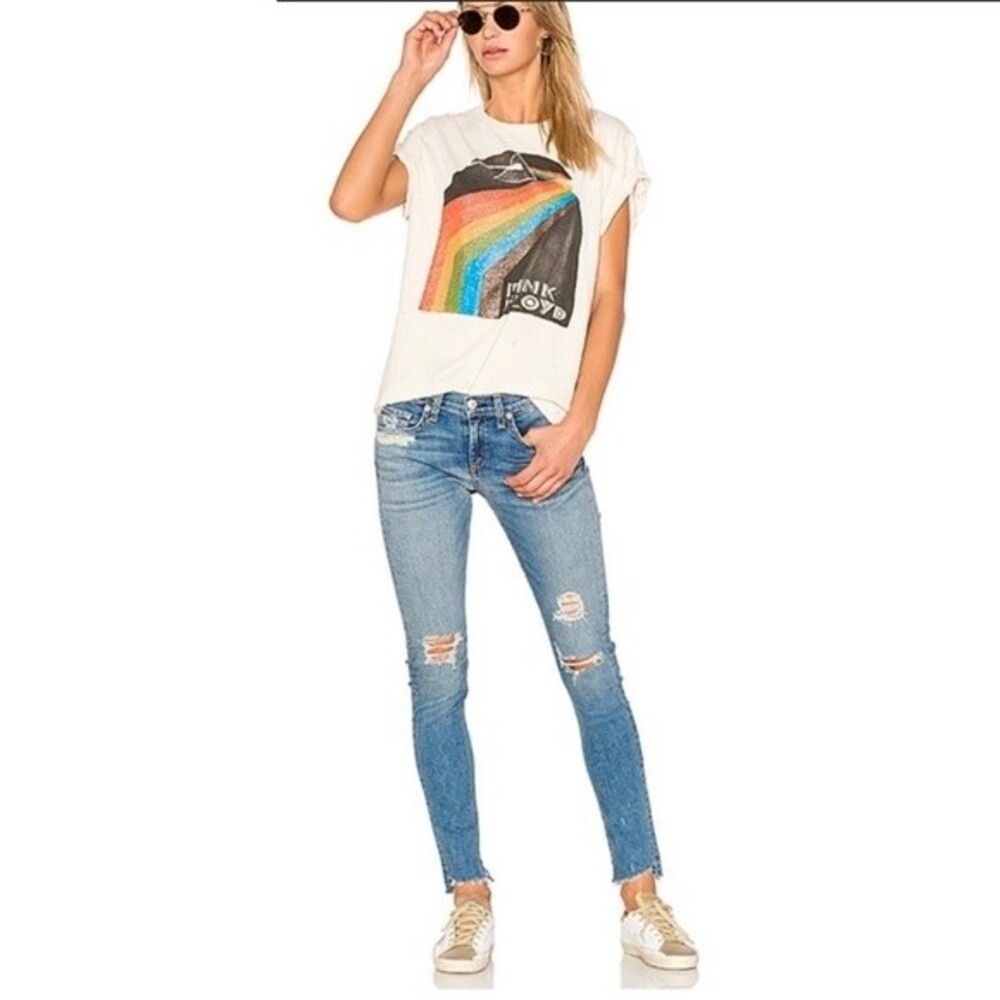 Rag & Bone Skinny Distressed Step Hem Jean in Commodore 26